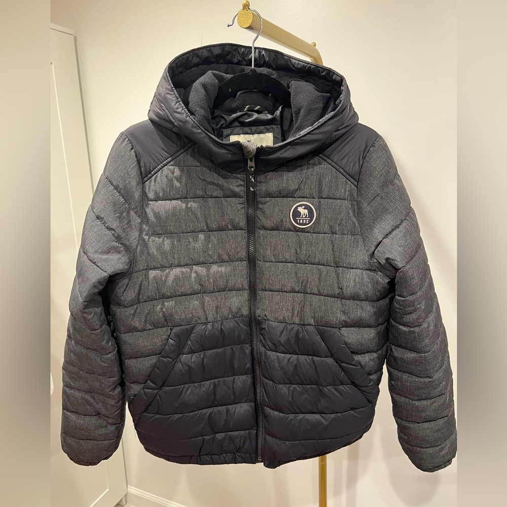 Abercrombie Kids Charcoal Puffer Jacket